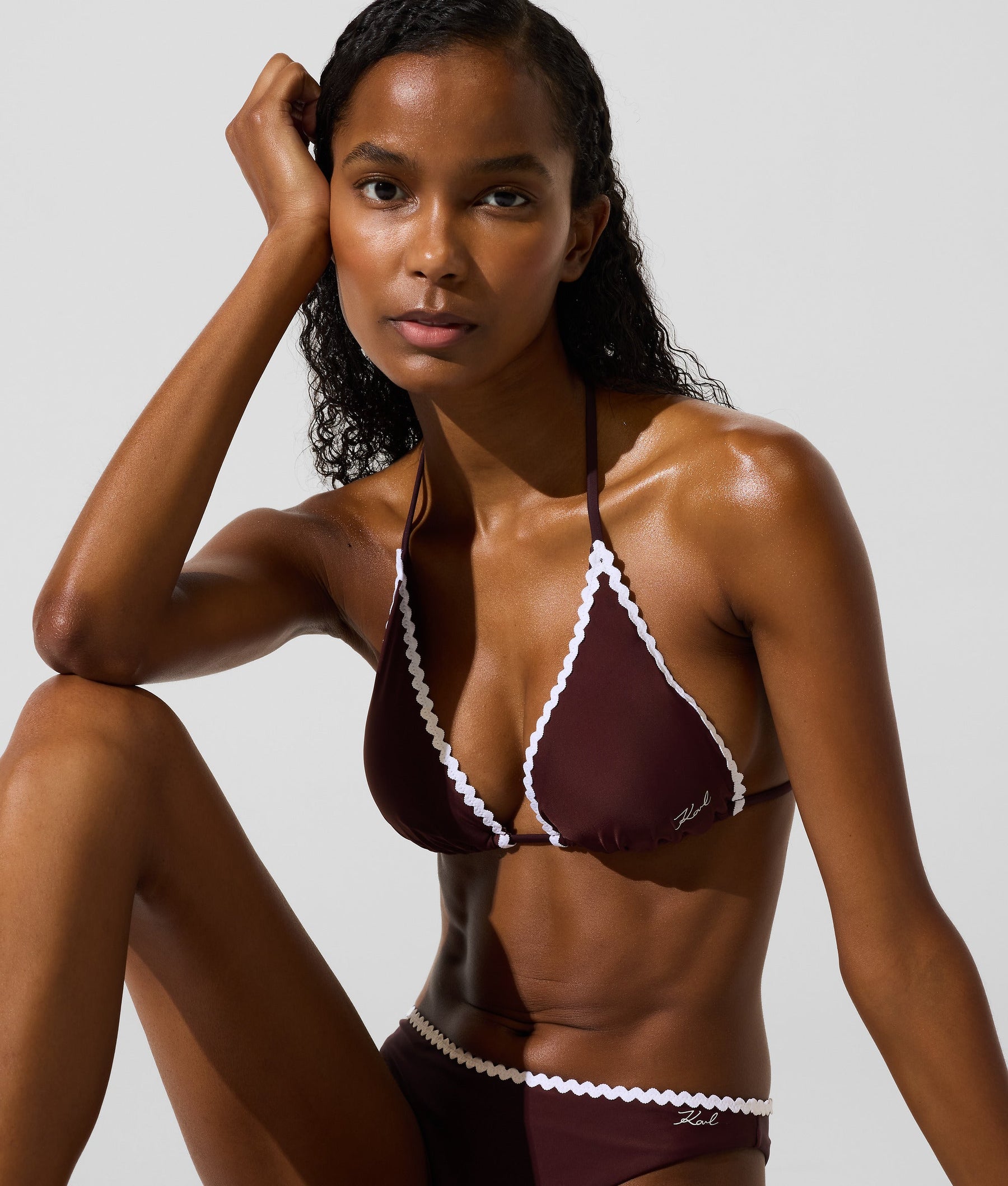 Scallop triangle bikini top