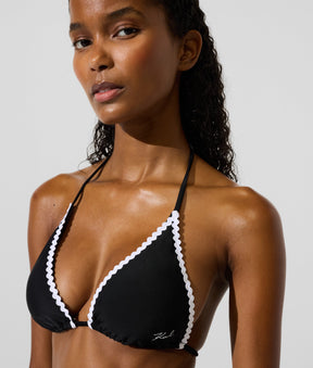 Scallop triangle bikini top