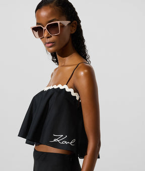 Scallop beach cropped top