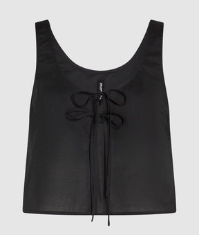 Tie-front beach top
