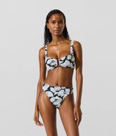 Fan print bikini top