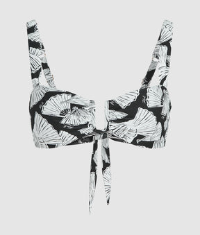 Fan print bikini top