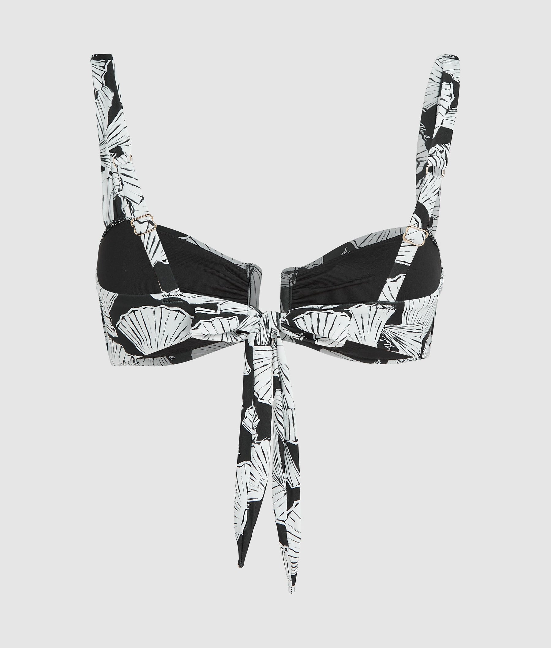 Fan print bikini top