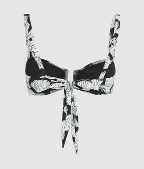 Fan print bikini top
