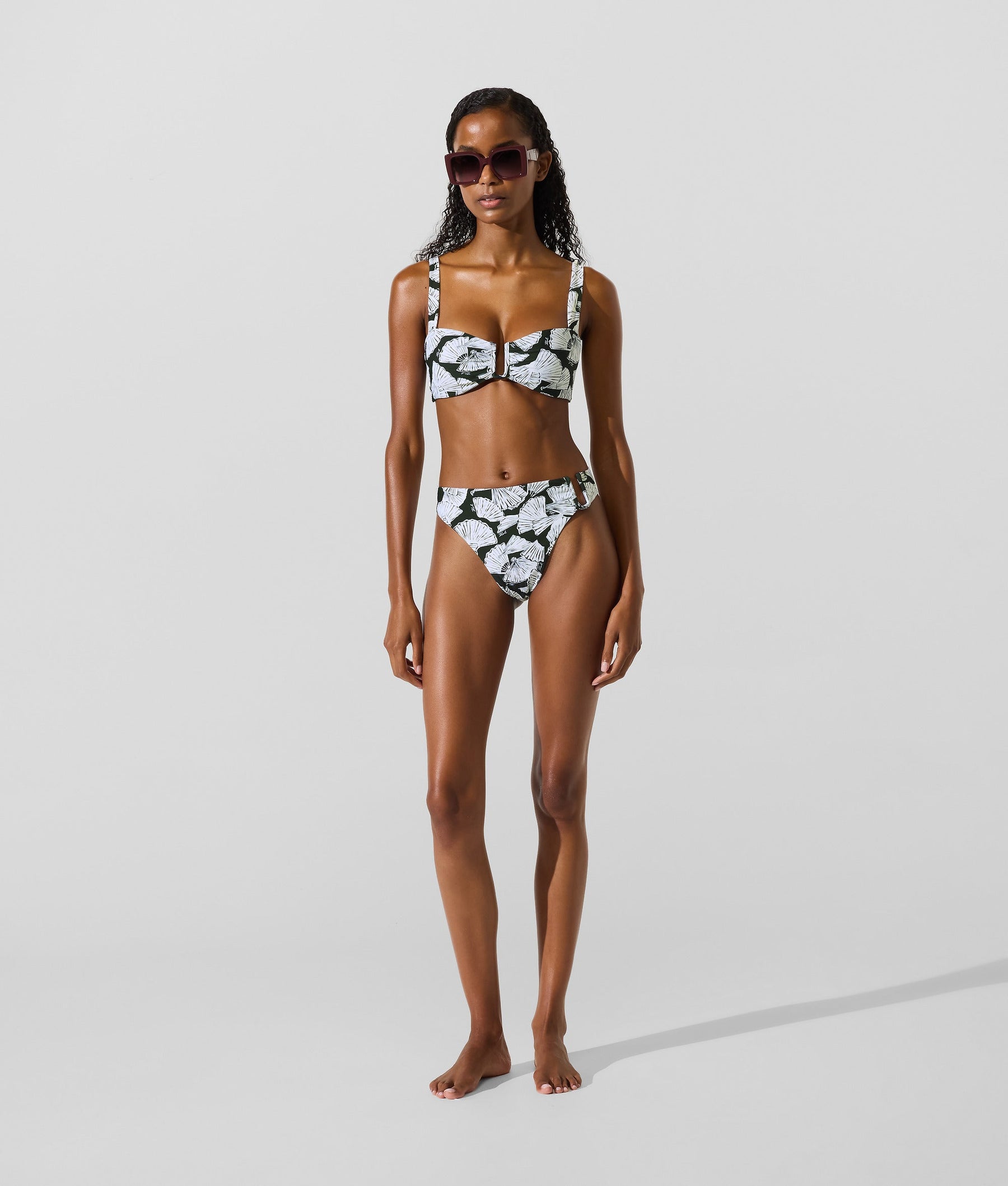 Fan print bikini bottoms