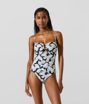 Fan print swimsuit