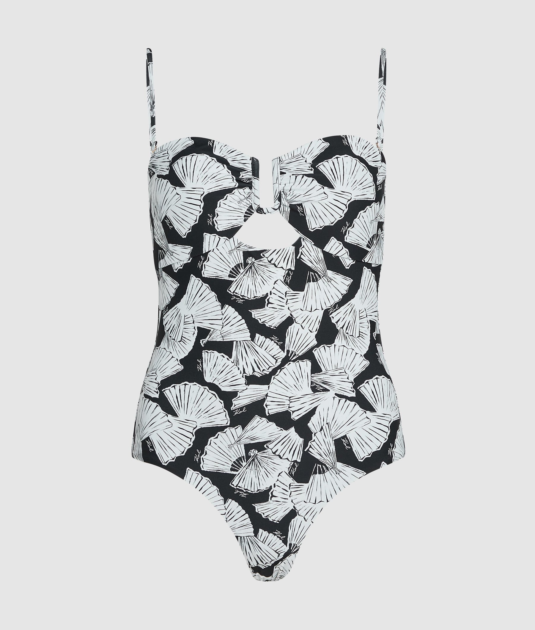 Fan print swimsuit