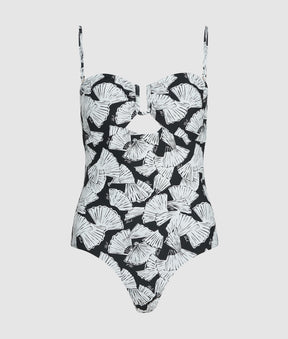 Fan print swimsuit
