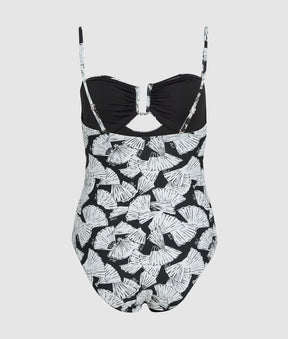 Fan print swimsuit