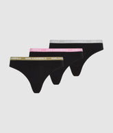 Multicolour waistband thong – 3 pack