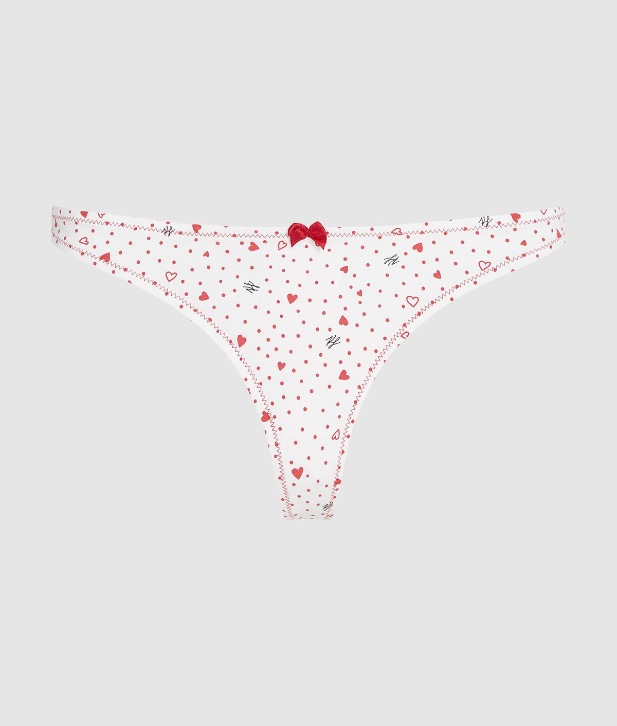 Heart print thong