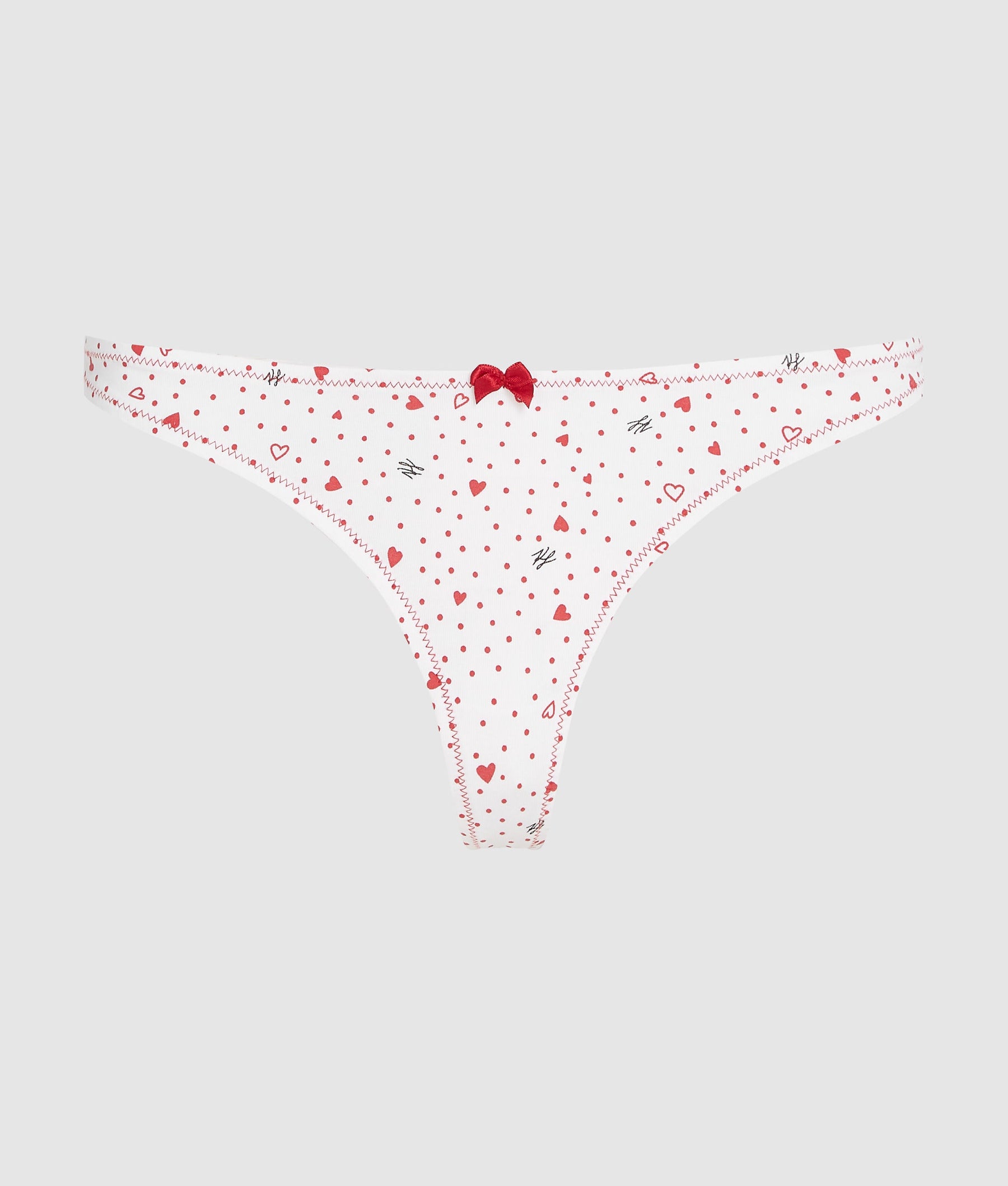 Heart print thong