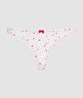 Heart print thong