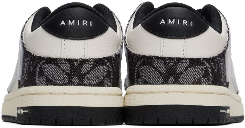 AMIRI Women White & Black Bandana Denim Skel Top Low Sneakers