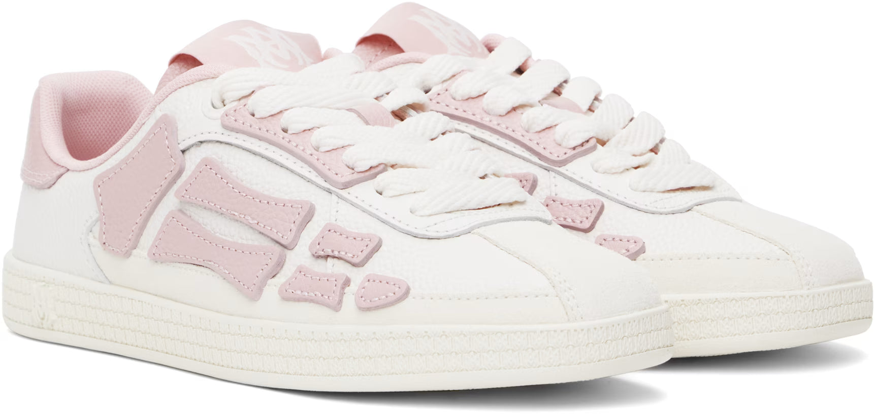 Amiri Women White & Pink Pacific Bones Sneakers