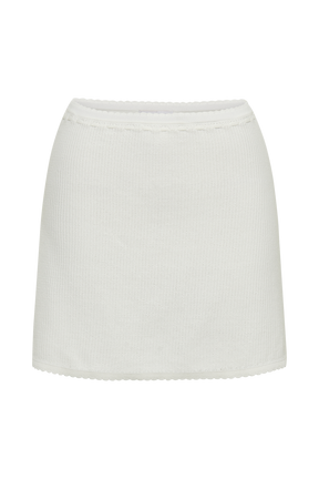 Kyra Waffle Mini Skirt - White