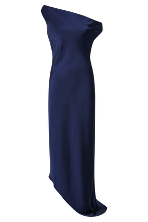 Yvette Slip Maxi Dress With Asymmetrical Hem - Navy
