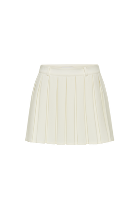 Mura Pleated Mini Skirt - Ivory