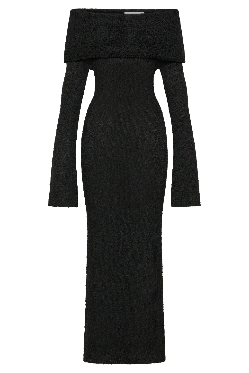 Marisol Off Shoulder Boucle Maxi Dress - Black