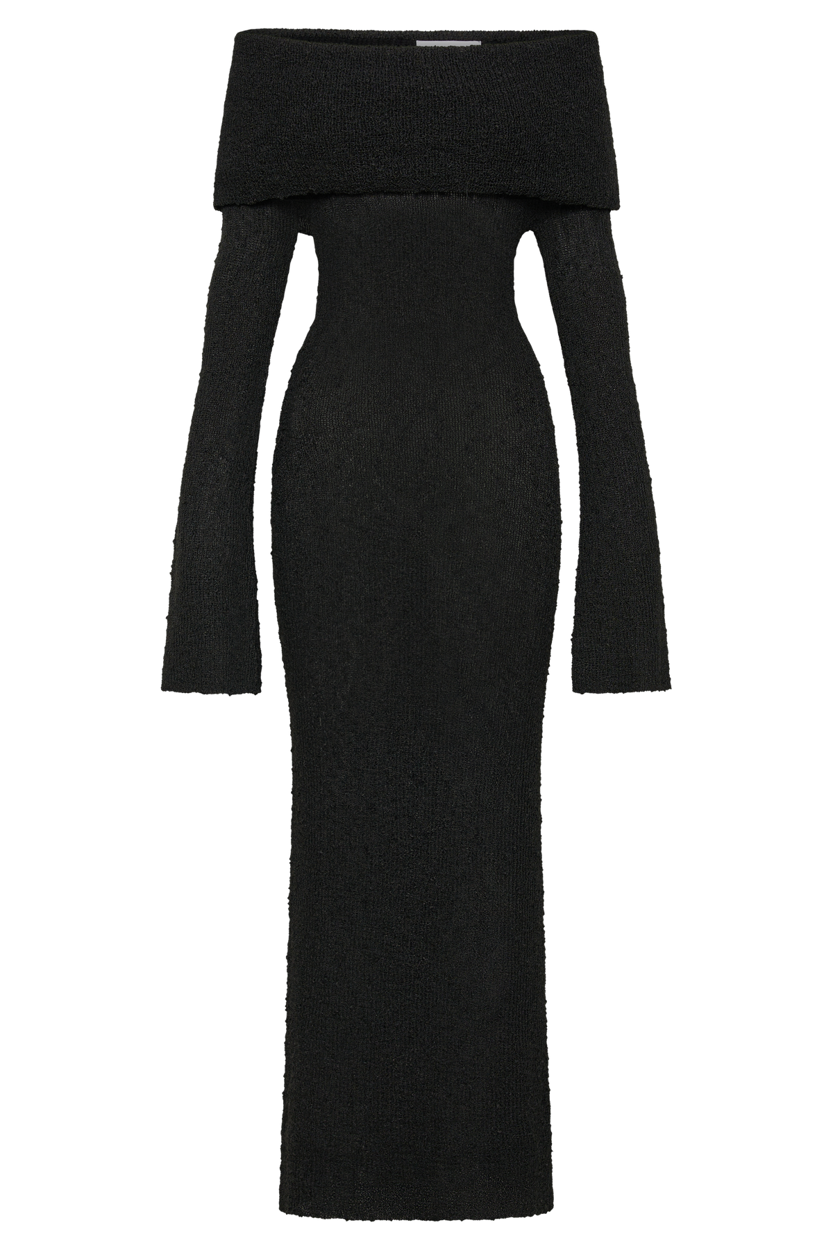 Marisol Off Shoulder Boucle Maxi Dress - Black