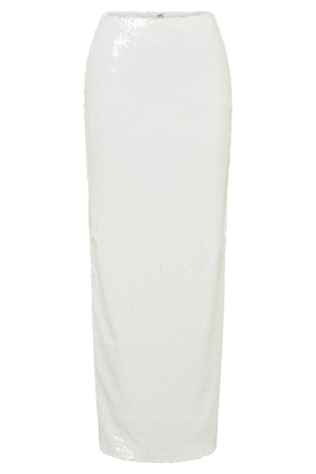 Cosette Sequin Maxi Skirt - White