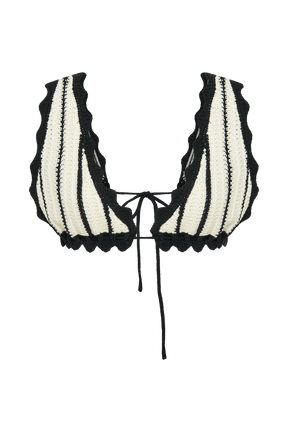Jadia Contrast Crochet Bralette - Black/White