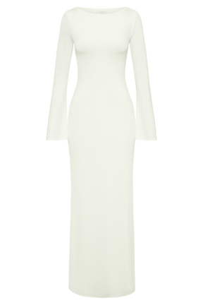 Tarna Slinky Fishtail Maxi Dress - Ivory