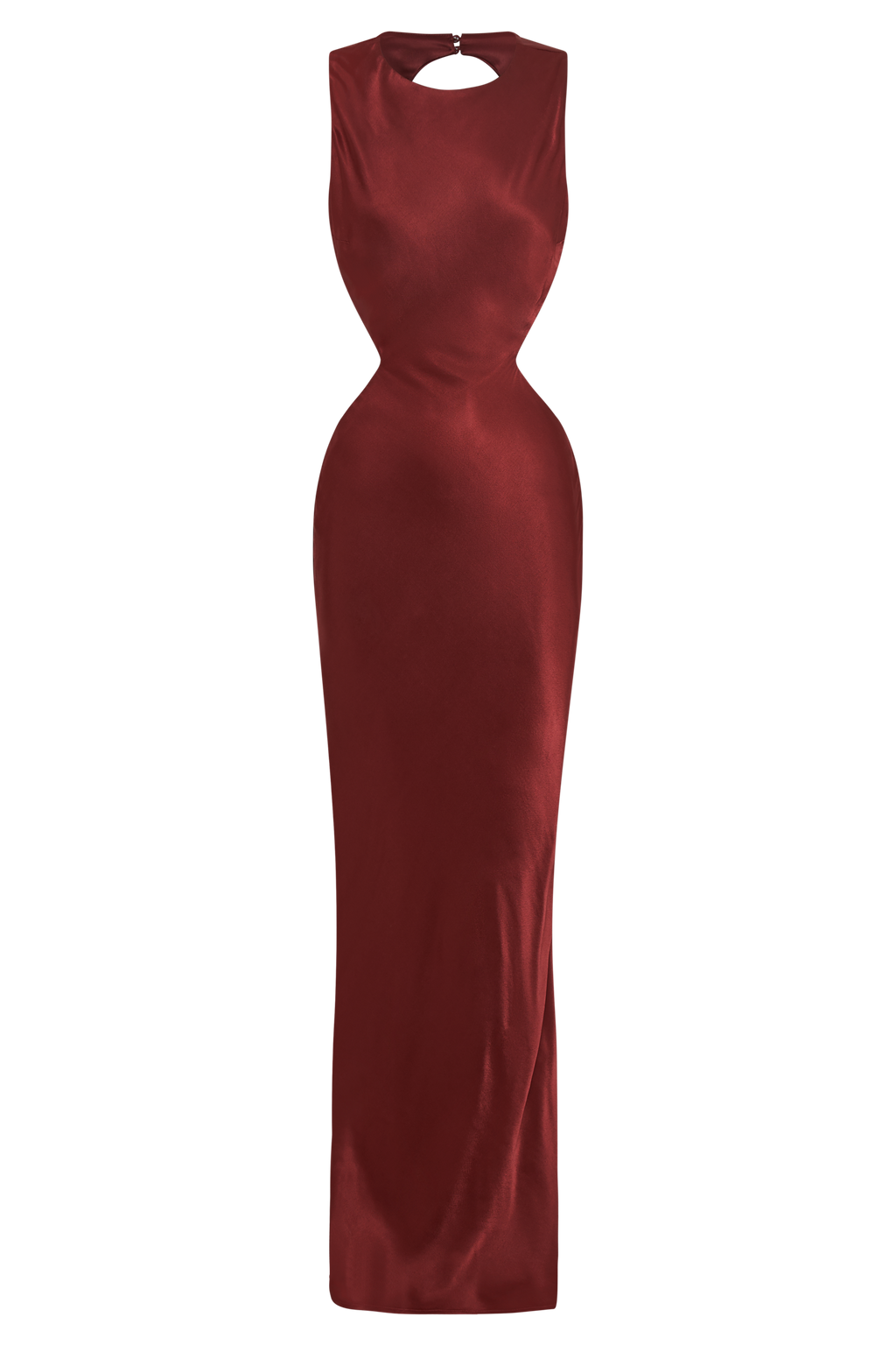 Electra Satin Cut Out Maxi Dress - Berry