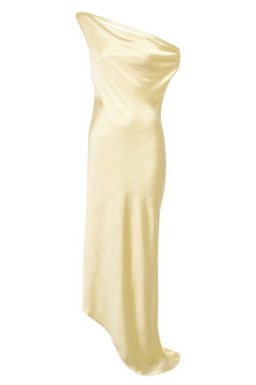 Yvette Slip Maxi Dress With Asymmetrical Hem - Butter