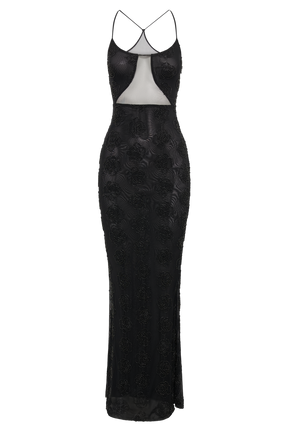 Kathy Rose Beaded Maxi Dress - Black
