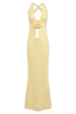 Eliza Rose Sequin Maxi Dress - Lemon
