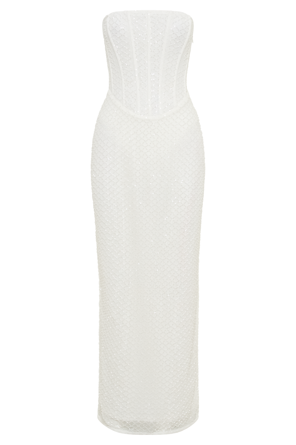 Gemma Strapless Sequin Maxi Dress - White