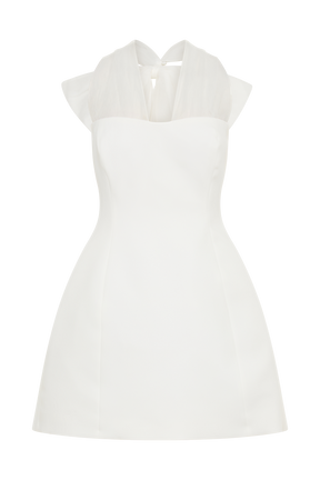 Maryam Tulle Bow Mini Dress - White