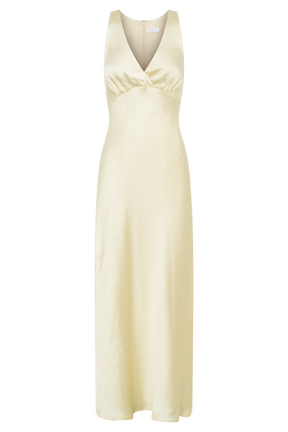 Meghan Satin Maxi Dress - Lemon Sorbet