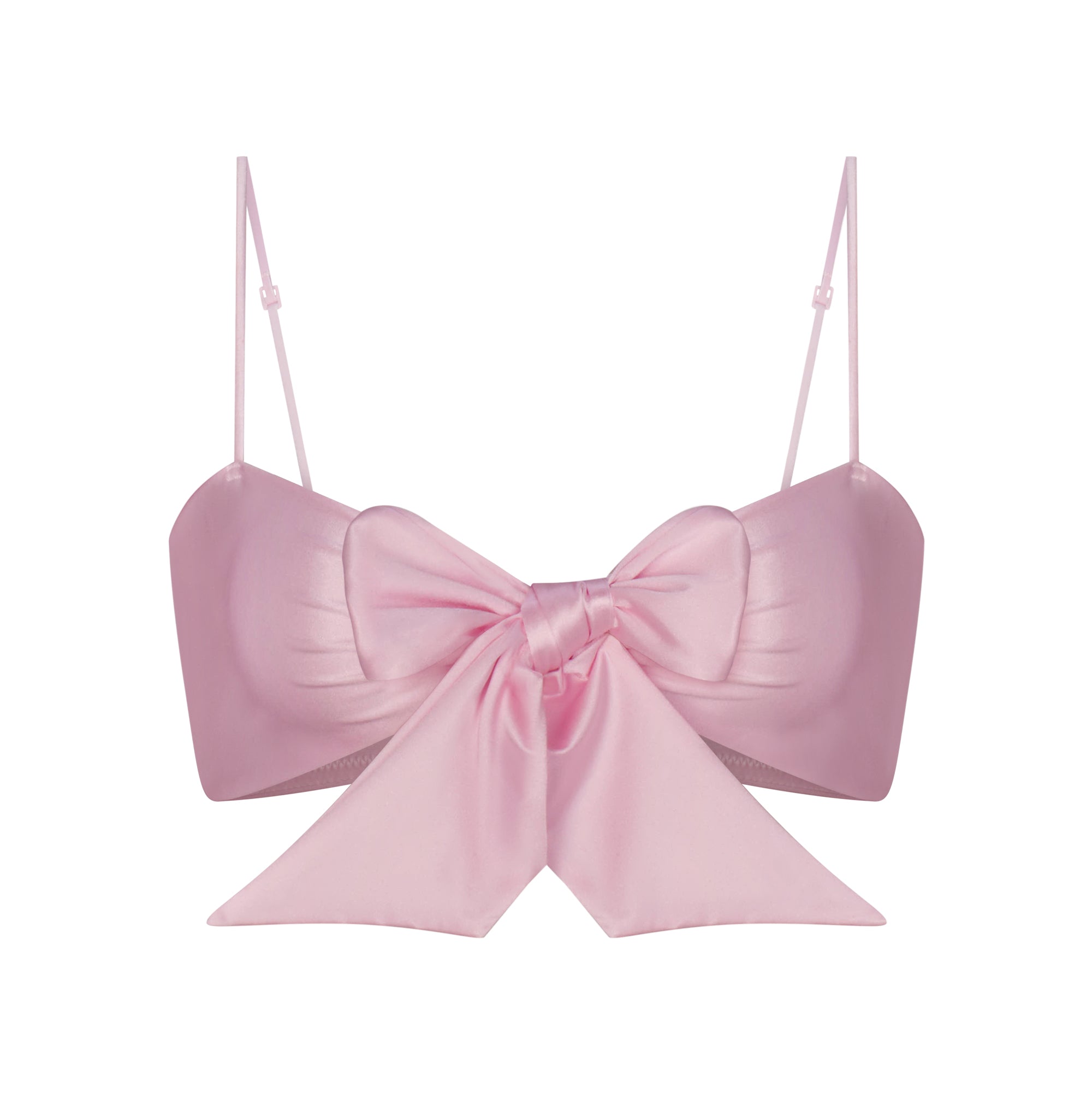 Stretch Satin Tie Front Bralette