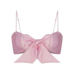 Stretch Satin Tie Front Bralette