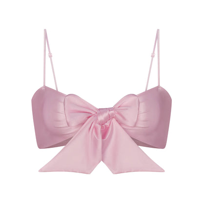 Stretch Satin Tie Front Bralette