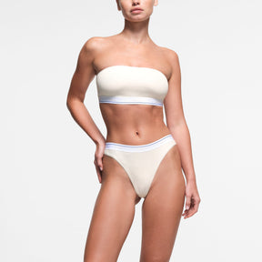 COTTON RIB BANDEAU | MARBLE STRIPE
