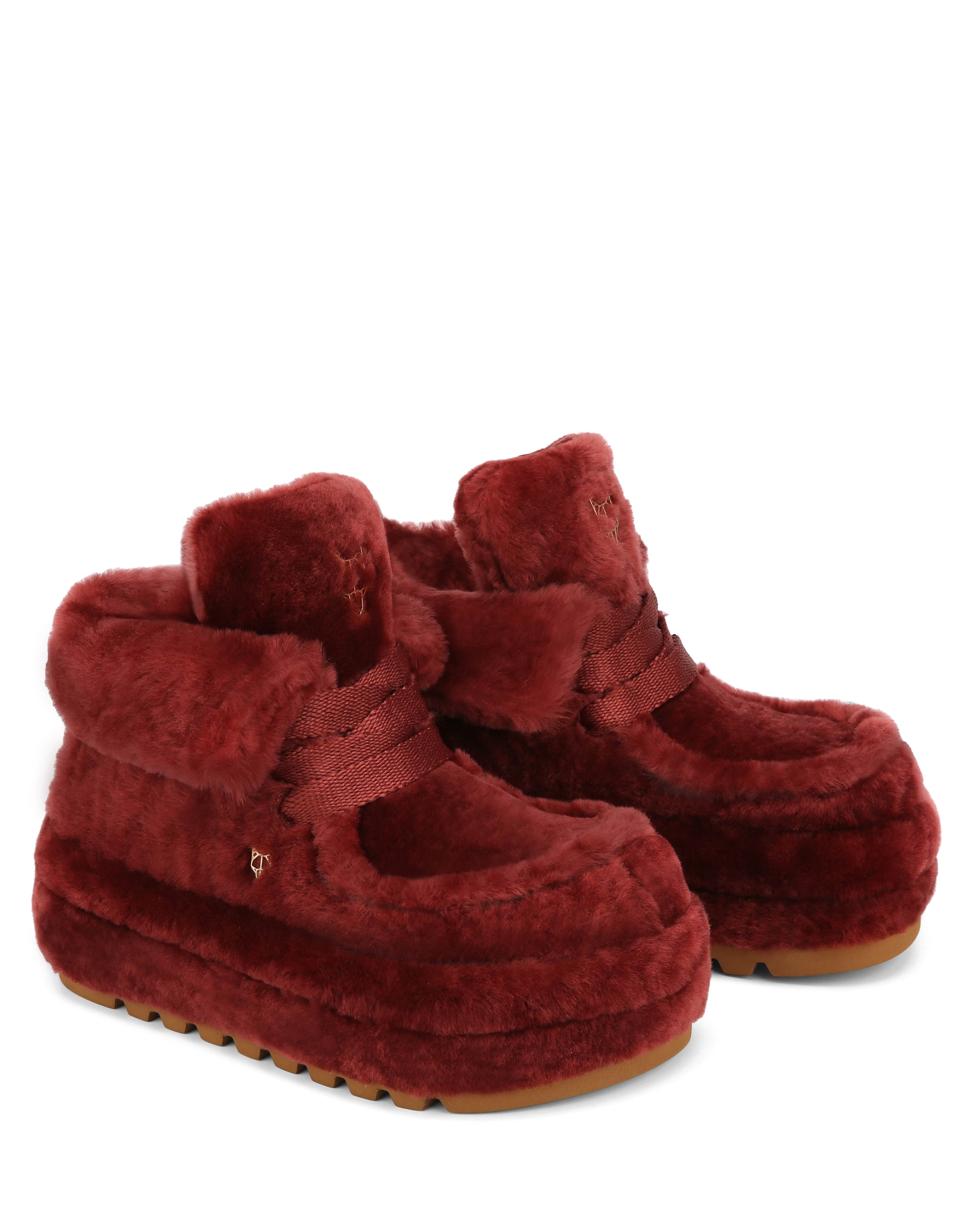 Bambi Burgundy Shearling