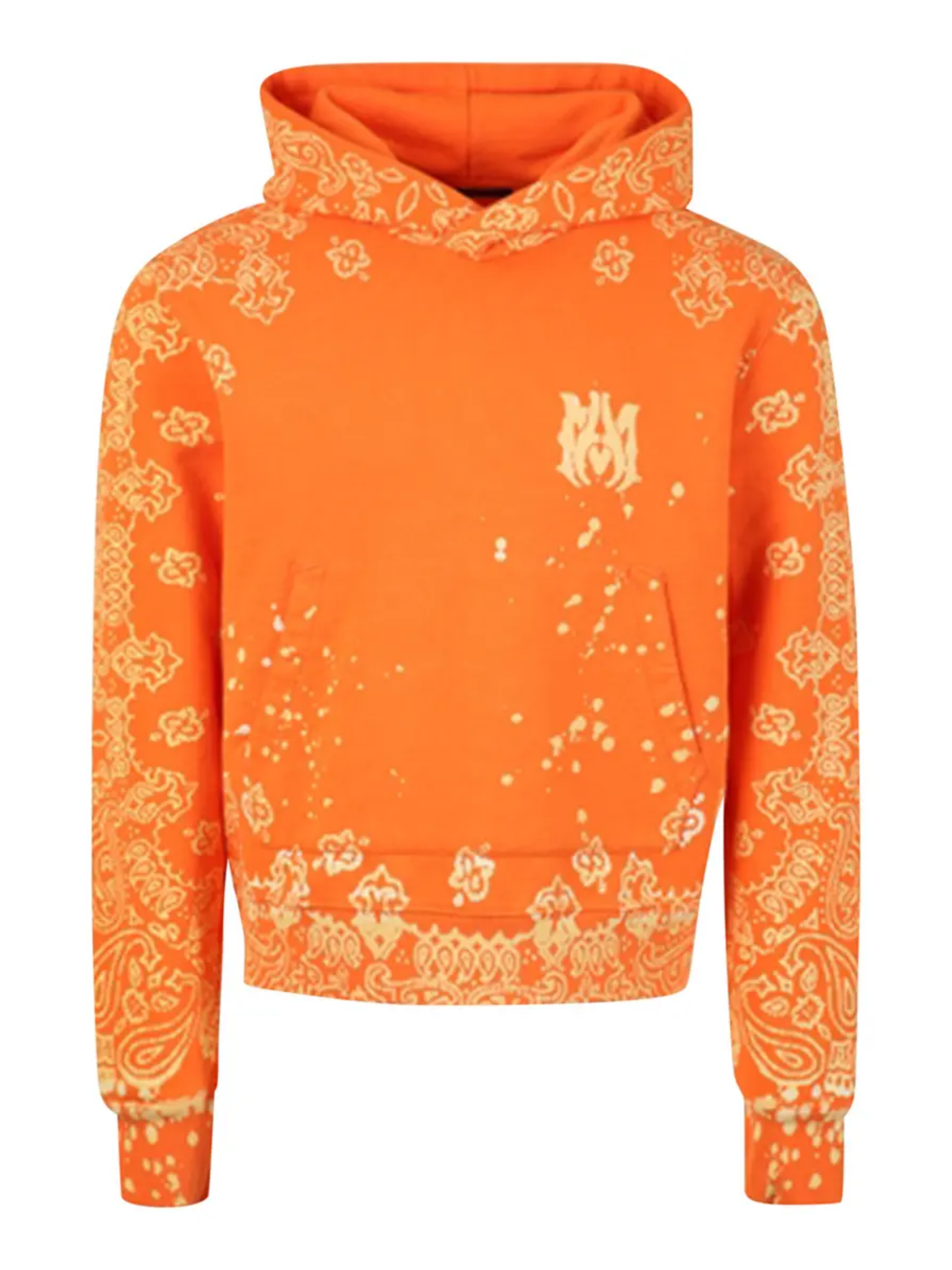 AMIRI BANDANA BLEACH HOODIE ORANGE