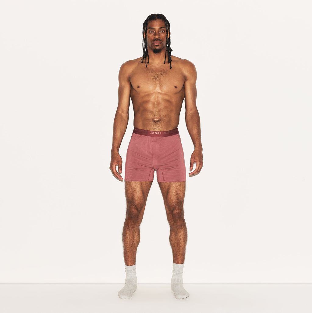 SKIMS STRETCH MENS KNIT BOXER | CORDOVAN