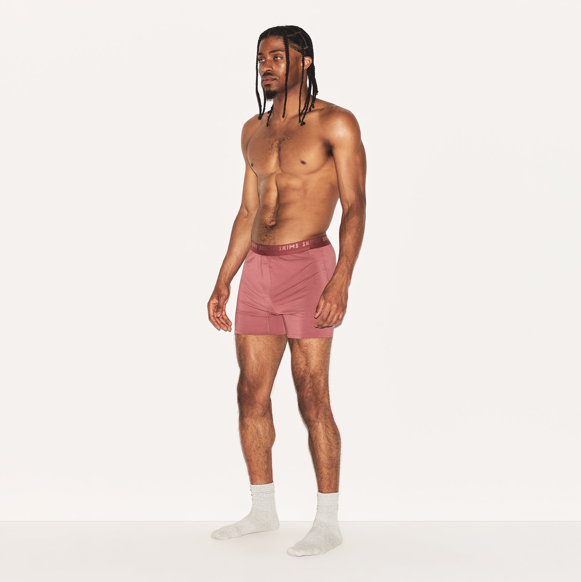 SKIMS STRETCH MENS KNIT BOXER | CORDOVAN