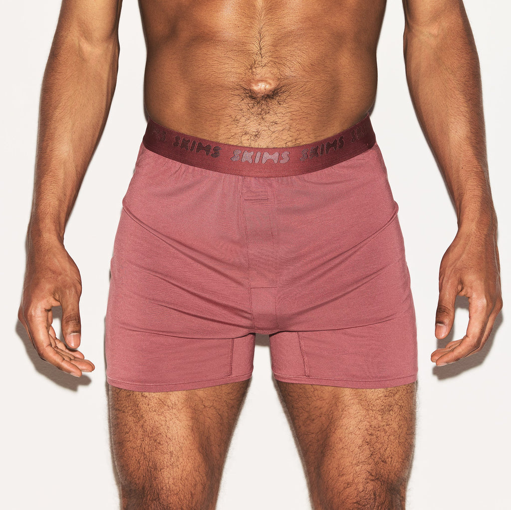 SKIMS STRETCH MENS KNIT BOXER | CORDOVAN
