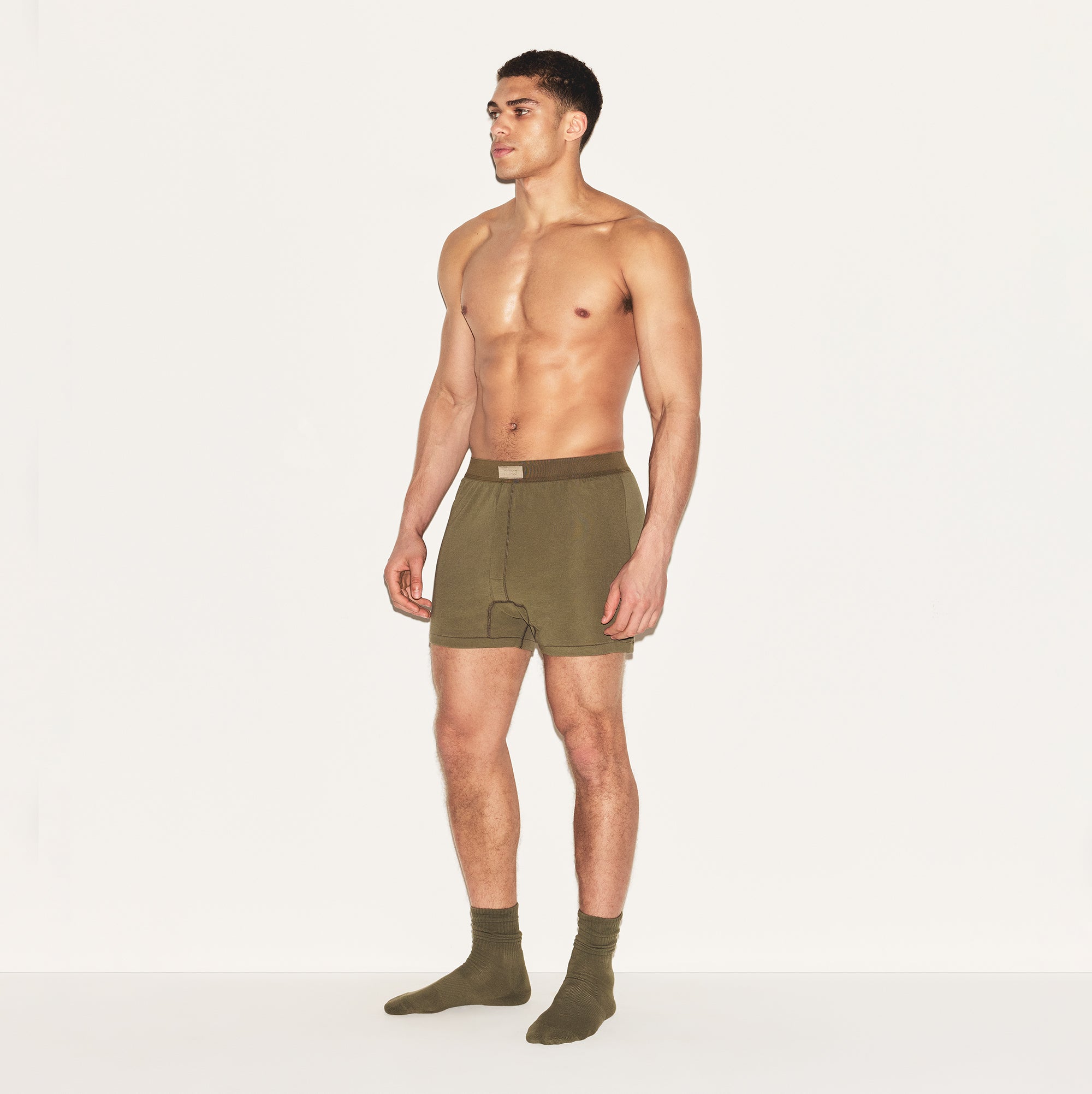 SKIMS COTTON MENS KNIT BOXER 3-PACK | ARMY MULTI