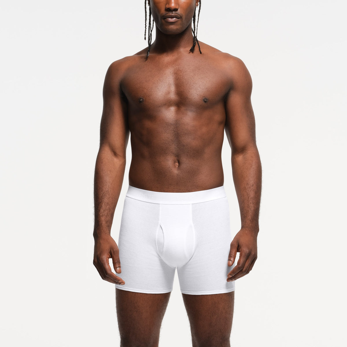 SKIMS BASICS MENS COTTON BOXER BRIEF 3-PACK | CHALK
