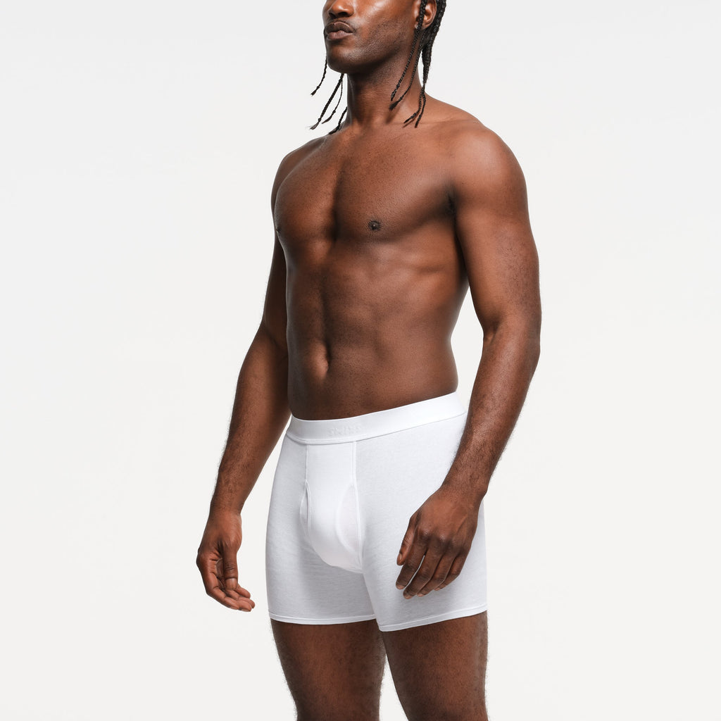 SKIMS BASICS MENS COTTON BOXER BRIEF 3-PACK | CHALK