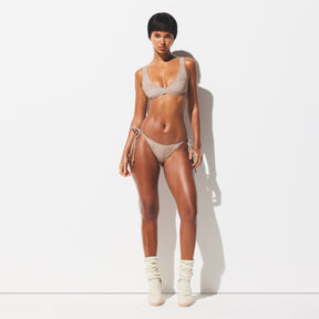 SIGNATURE SWIM DIPPED TIE BIKINI BOTTOM | DUNE CROCODILE PRINT