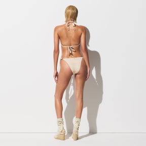 SIGNATURE SWIM DIPPED TIE BIKINI BOTTOM | EGRET CROCODILE PRINT