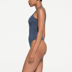 SKIMS FOR TEAM USA COTTON JERSEY OLYMPIC HIGH NECK BODYSUIT | NAVY
