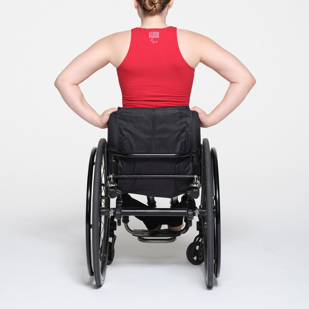 SKIMS FOR TEAM USA COTTON JERSEY PARALYMPIC HIGH NECK BODYSUIT | RED